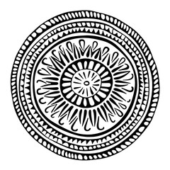 Decorative round patterns for plates prints for t-shirts logo ornament mandala flat vintage elements