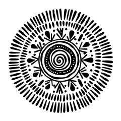 Decorative round patterns for plates prints for t-shirts logo ornament mandala flat vintage elements