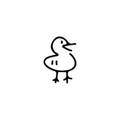 cute duck doodle illustration vector