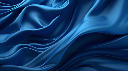 Obraz premium A vibrant blue silk fabric close-up