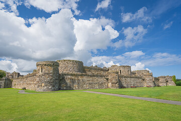 Beaumaris Castle overlloking the Menai Straits on Anglesey - 627855520