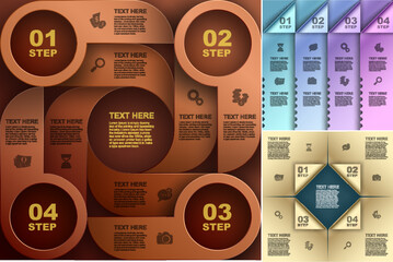 Infographic Origami business banner, Speech bubble background and place for message sign, Vector web element design, Square with information sectors under, Step up options, Vector illustration