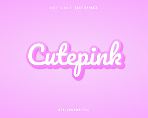  Editable Text Effect pink cute Style