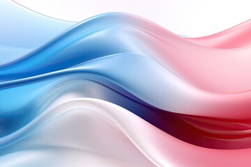 abstract background with smooth lines in blue, pink and white colors, 3d rendering modern minimal wallpaper with wavy background, AI Generated