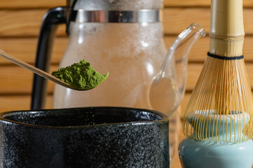 Bamboo matcha spoon for brewing Japanese tea.