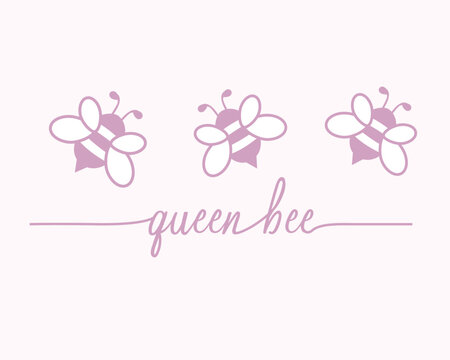 pink bee queen bee design 