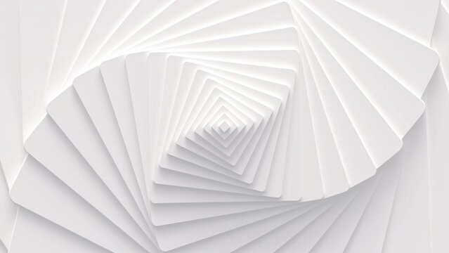Moving of the shrinking concentric squares over the surface. Bright, milky radio wave abstract motion background. Seamless loop.