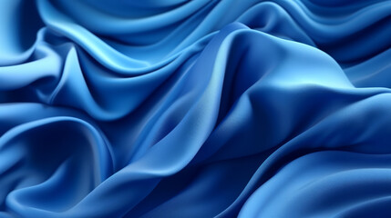 Obraz premium A vibrant blue silk fabric up close