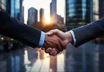 Gest uścisk dłoni, biznes, zawarcie umowy, garnitury, zatwierdzenie, przywitanie biznesmenów