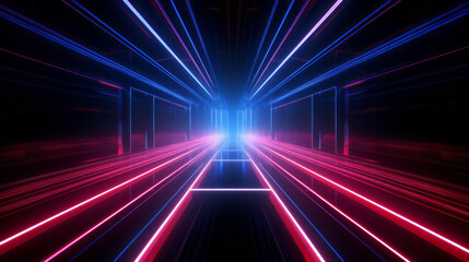 A mesmerizing neon-lit tunnel, evoking a sense of mystery and intrigue