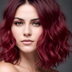 Fototapeta premium Medium-length wavy hairctyle