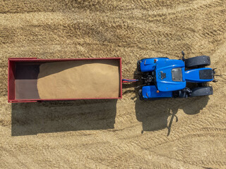 top down view of wheat harvest
