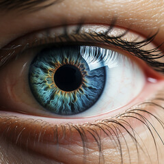 close up of a female eye