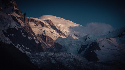 Mont Blanc von Chamonix in Frankreich aus gesehen. 