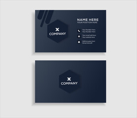 Branding and creative business card template, flat horizontal visiting card.
