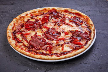 pizza on the wooden background