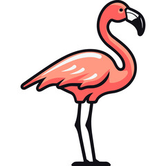 Pink flamingo isolated vector