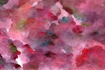 Gradient Red-pink hand-drawn watercolor background