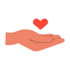 Hands making sign heart by fingers vector flat illustration. Finger Heart Symbol. Message of love hand gesture