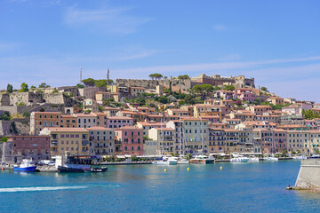 Portoferraio from the sea, Elba, Italy