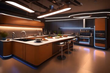 modern interior of kitchen