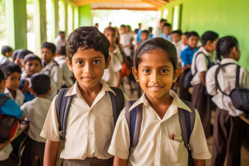 Indian children at school