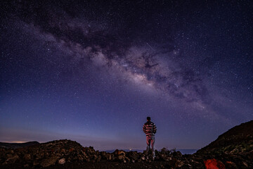 Starry Milky Way, Stargazing, Mauna Loa Observatory Road, Big Island Hawaii	
