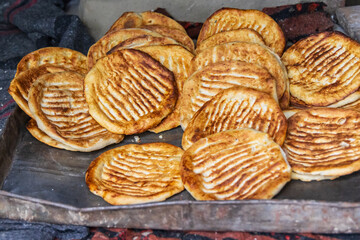 Freshly baked flatbread in Jammu and Kashmir.