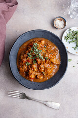 Asian goulash with meat and vegetables