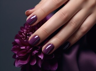 Fototapeta premium Female hands with nail design. Nail design copy space