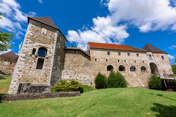 Fototapeta na wymiar Ljubljana, Slovenia - June 27, 2023: The castle of Ljubljana is the biggest one and the most-visited of the castles in Slovenia’s capital city. Ljubljana Castle (Slovene: Ljubljanski grad) 