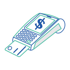 Dataphone with a money symbol Isolated business icon Vector