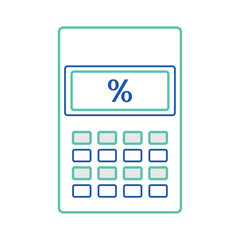 Calculator with a percentage symbol Isolated business icon Vector