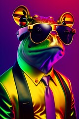 Fototapeta premium Frog with sunglasses