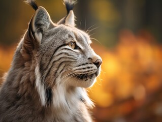 Fototapeta premium European Lynx Wild cat Wildlife photography Generative AI