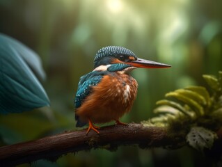 Common Kingfisher Alcedo atthis Wildlife photography Generative AI