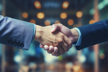 Businessman handshake close up for teamwork of business merger and acquisition