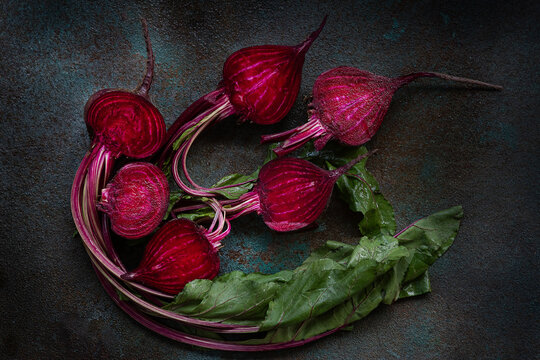 Red beet on a table 