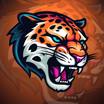 Roaring Jaguar Badge: Embody Strength and Agility in Your Sport & Esport Team with this Dynamic Logo