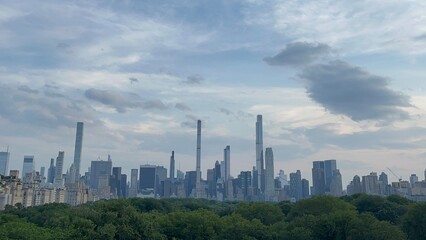 The New York City view over Central Park