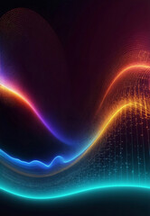 Sound waves with the glow light, Generative AI Illustration.