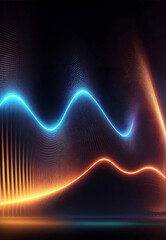 Fototapeta premium Sound waves with the glow light, Generative AI Illustration.