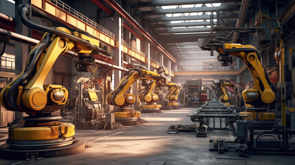 Robotic arm machine technology in the factory industry