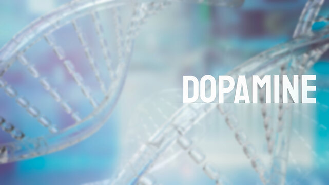 The  Dopamine text on sci background 3d rendering