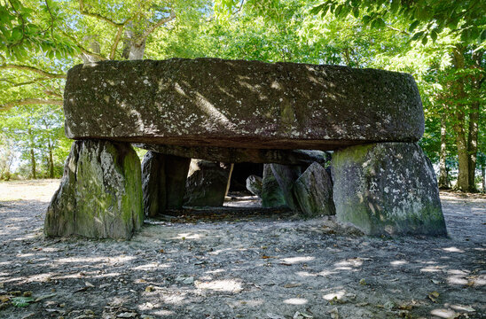 La Roche aux Fees. Massive prehistoric dolmen near town of Janze. One of the grandest megalithic monuments in Brittany