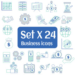 Set of different business icons Vector