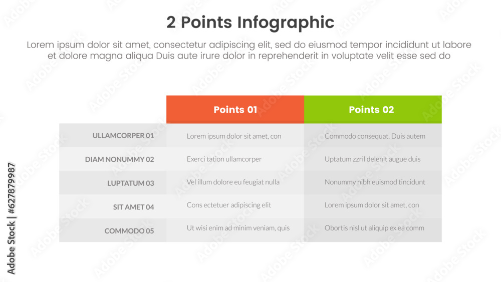 Poster versus or compare and comparison concept for infographic template banner with box table column with 
