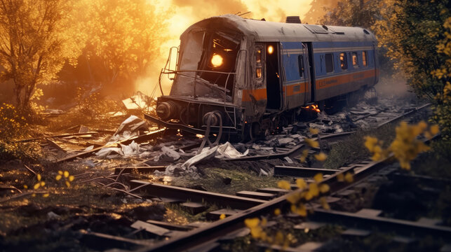 Train accident, Railway fire, Train crash, Transportation Disaster