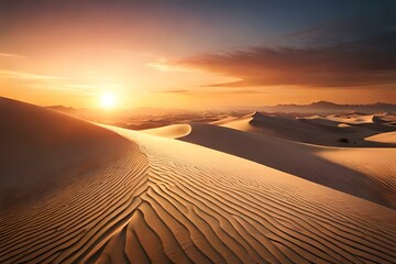Fototapeta na wymiar Sunrise with a beautiful morning over the desert