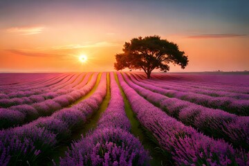 lavender field at sunrise